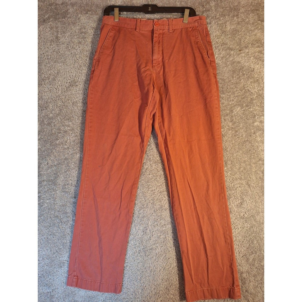 J. Crew Mens Chino Pants 31x32 Burnt Orange Cotton Twill Straight Leg CA 56445